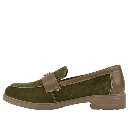 Pantofi casual, dama, PASS COLLECTION J970013B, verde, piele naturala