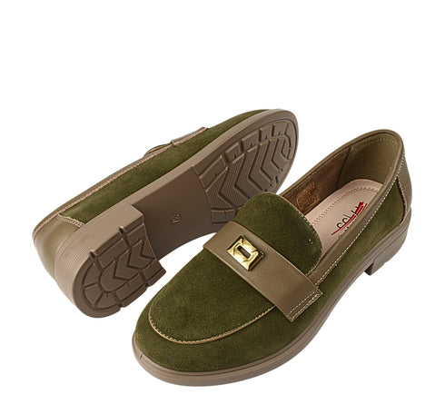 Pantofi casual, dama, PASS COLLECTION J970013B, verde, piele naturala