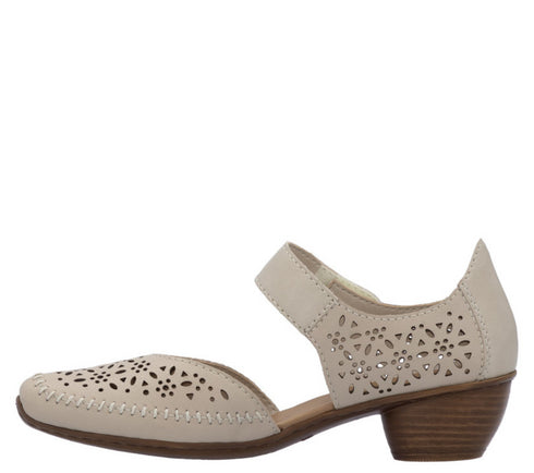 Pantofi casual, dama, RIEKER ANTISTRESS, 43750-62 bej, piele ecologica