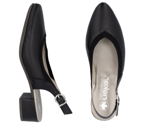 Pantofi casual, dama, RIEKER ANTISTRESS, 47063-00 negru, piele ecologica