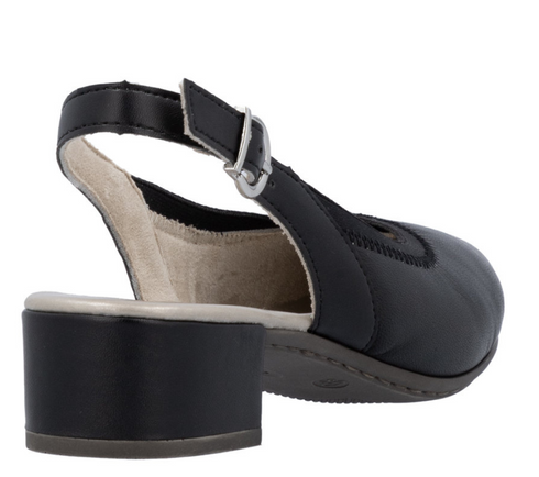 Pantofi casual, dama, RIEKER ANTISTRESS, 47063-00 negru, piele ecologica