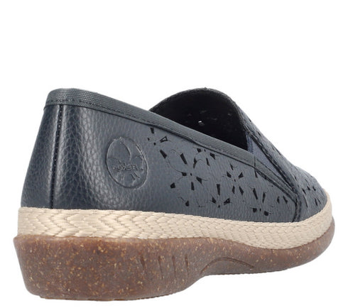 Pantofi casual, dama, RIEKER ANTISTRESS, 47666-14 bleumarin, piele ecologica