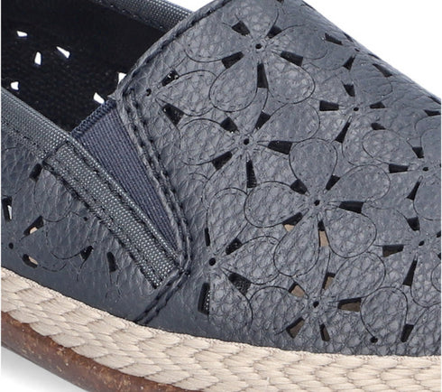 Pantofi casual, dama, RIEKER ANTISTRESS, 47666-14 bleumarin, piele ecologica