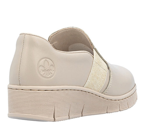 Pantofi casual, dama, RIEKER ANTISTRESS, 53784-60 bej, piele naturala