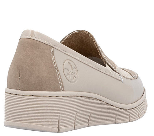 Pantofi casual, dama, RIEKER ANTISTRESS, 53785-60 bej, piele naturala