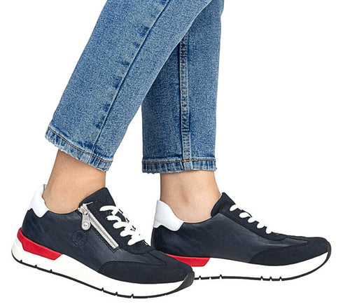 Pantofi sport, dama, RIEKER ANTISTRESS, 58923-14 bleumarin, piele ecologica
