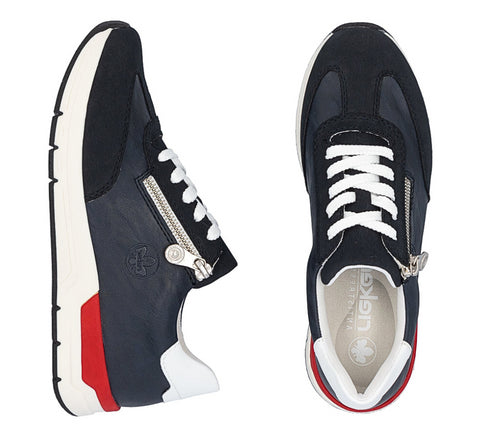 Pantofi sport, dama, RIEKER ANTISTRESS, 58923-14 bleumarin, piele ecologica