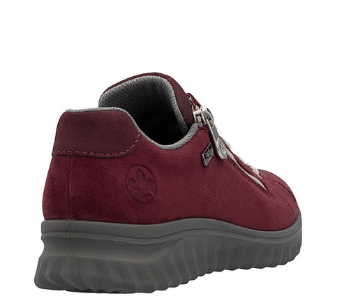 Pantofi sport, dama, RIEKER TEX ANTISTRESS, 59000-35 bordo, piele intoarsa