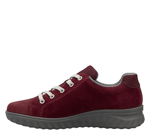 Pantofi sport, dama, RIEKER TEX ANTISTRESS, 59000-35 bordo, piele intoarsa