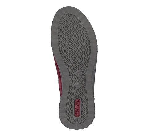 Pantofi sport, dama, RIEKER TEX ANTISTRESS, 59000-35 bordo, piele intoarsa