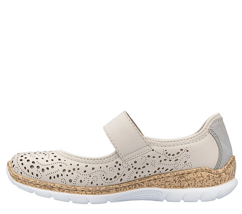 Pantofi sport, dama, RIEKER ANTISTRESS, N4299-60 crem, piele ecologica
