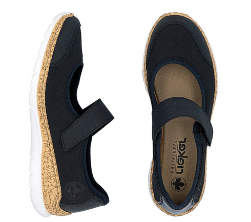 Pantofi sport, dama, RIEKER ANTISTRESS, N42B0-14 bleumarin, piele ecologica
