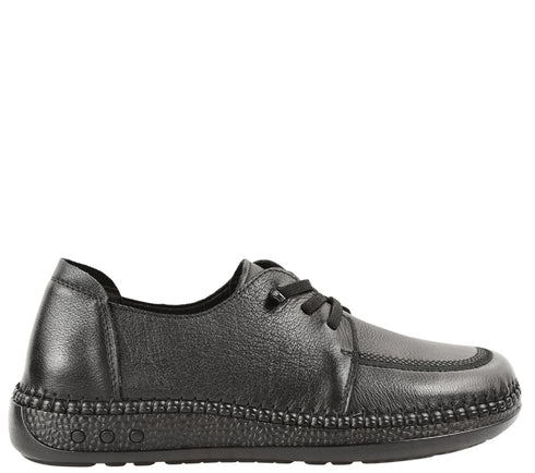 Pantofi casual, dama, ADA SHOES, KM327 negru, piele naturala