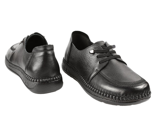 Pantofi casual, dama, ADA SHOES, KM327 negru, piele naturala