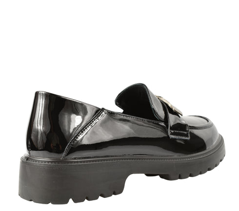 Pantofi casual, dama, FORMAZIONE, 10691 negru, piele lacuita