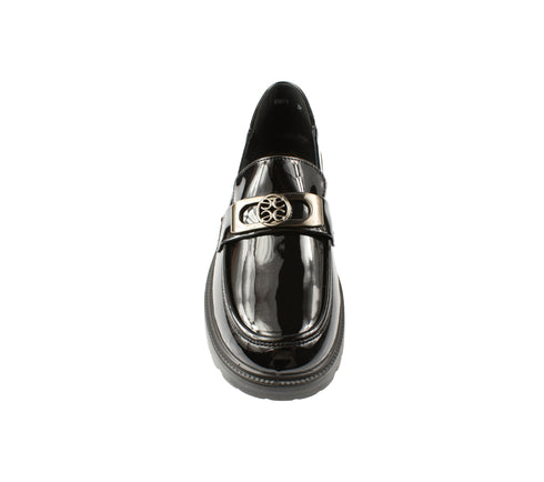 Pantofi casual, dama, FORMAZIONE, 10691 negru, piele lacuita