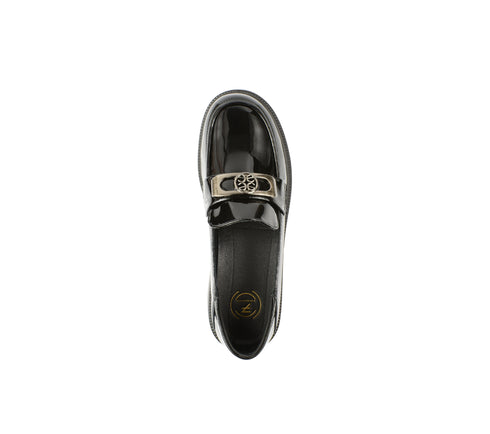 Pantofi casual, dama, FORMAZIONE, 10691 negru, piele lacuita