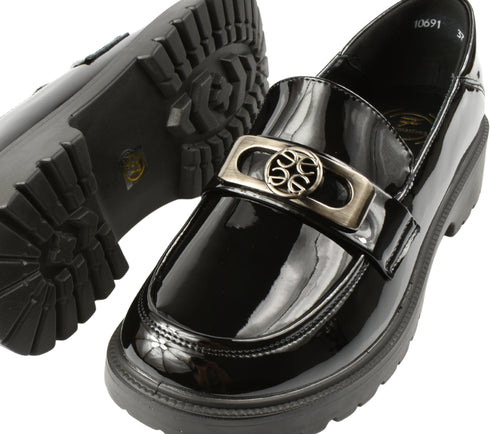 Pantofi casual, dama, FORMAZIONE, 10691 negru, piele lacuita