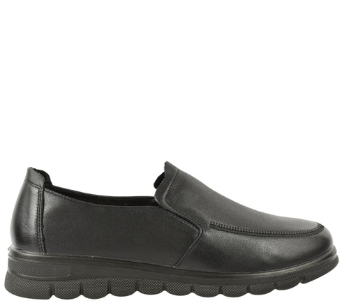 Pantofi casual, femei, FORMAZIONE, 21073 negru, piele naturala