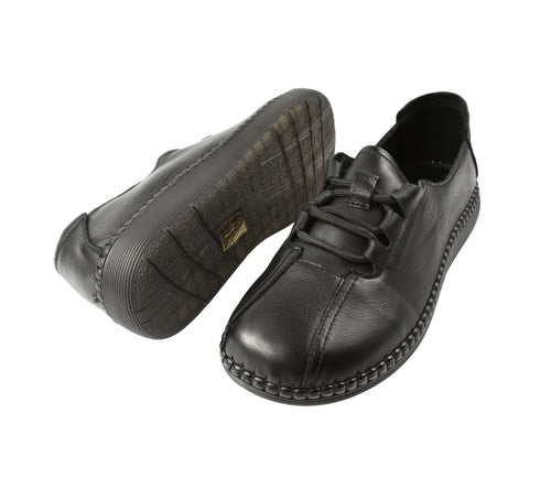 Pantofi casual, dama, FORMAZIONE, 6351 negru, piele naturala