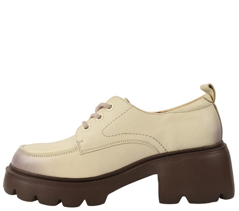 Pantofi casual, dama, FORMAZIONE, 66920 crem, piele naturala