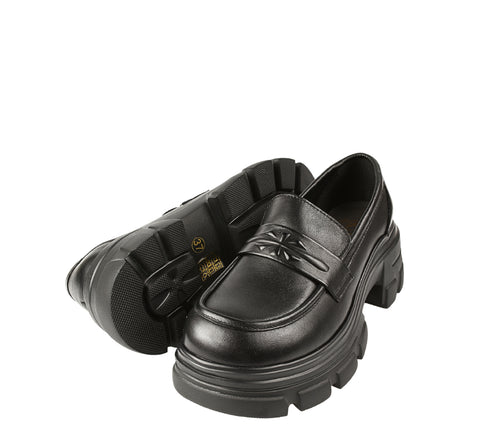 Pantofi casual, dama, FORMAZIONE, KM 1605 negru, piele naturala