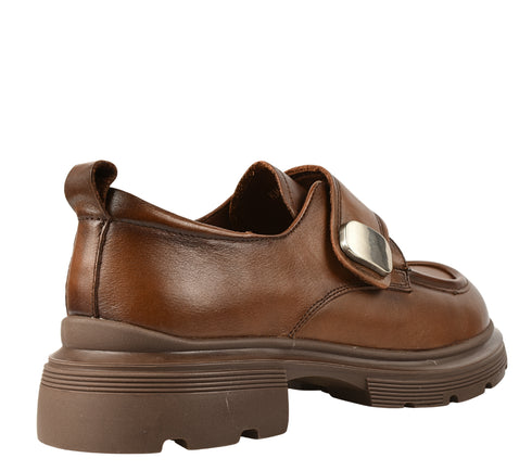Pantofi casual, dama, FORMAZIONE, KM 6715 maro, piele naturala