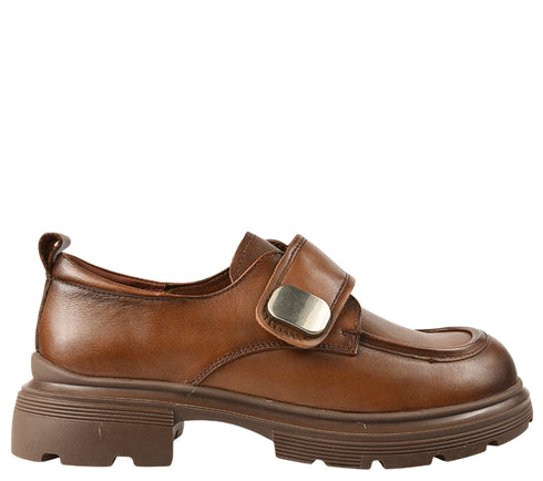 Pantofi casual, dama, FORMAZIONE, KM 6715 maro, piele naturala