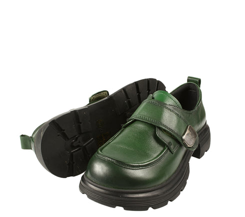 Pantofi casual, dama, FORMAZIONE, KM 6715 verde, piele naturala