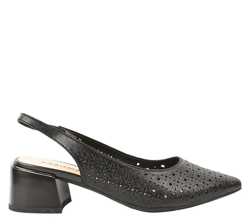 Sandale elegante, dama, KARISMA, JY60005A negru, piele naturala, toc