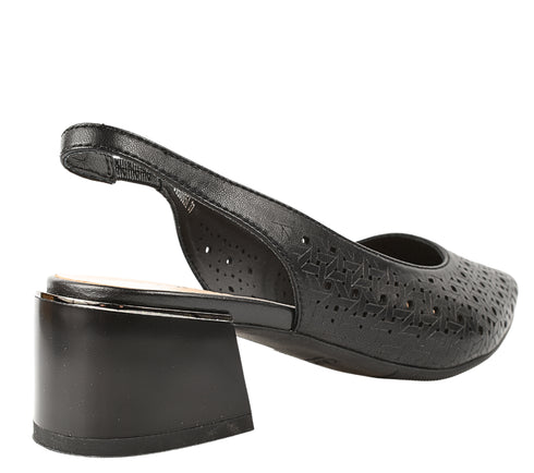 Sandale elegante, dama, KARISMA, JY60005A negru, piele naturala, toc