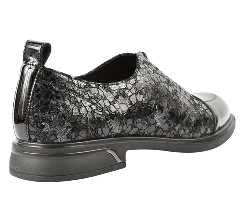 Pantofi casual, dama, KARISMA, DL70030A negru, piele naturala lacuita