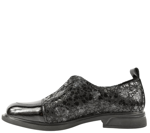 Pantofi casual, dama, KARISMA, DL70030A negru, piele naturala lacuita