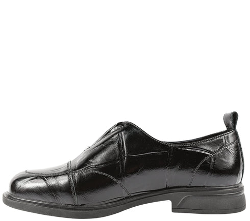 Pantofi casual, dama, KARISMA, DL70030B negru, piele naturala lacuita