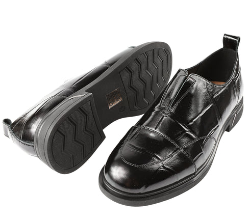 Pantofi casual, dama, KARISMA, DL70030B negru, piele naturala lacuita