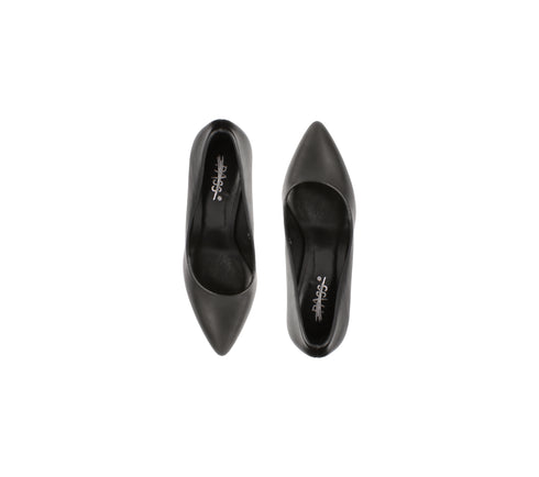 Pantofi eleganti, dama, PASS COLLECTION, XD80003A negru, piele naturala, cu toc