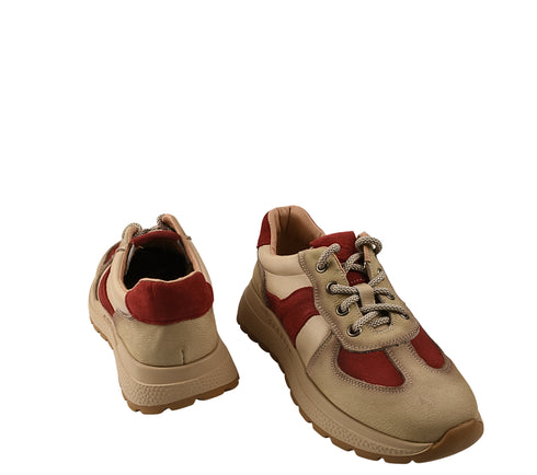 Pantofi sport, dama, ADA SHOES, 2821 rosu, piele intoarsa