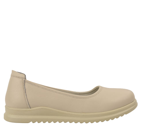 Pantofi casual, dama, ADA SHOES, 6651 crem, piele naturala