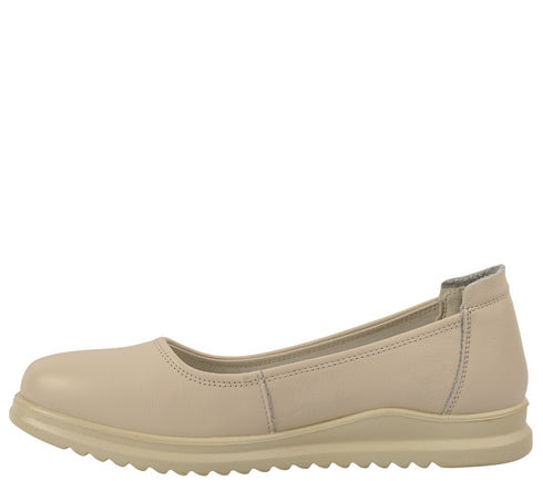 Pantofi casual, dama, ADA SHOES, 6651 crem, piele naturala