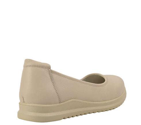 Pantofi casual, dama, ADA SHOES, 6651 crem, piele naturala