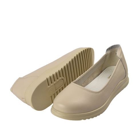 Pantofi casual, dama, ADA SHOES, 6651 crem, piele naturala