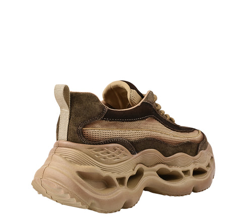 Pantofi sport, dama, FRANCO GERARDO, HY6376 bej, piele intoarsa