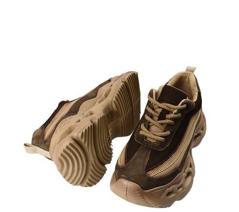 Pantofi sport, dama, FRANCO GERARDO, HY6376 bej, piele intoarsa