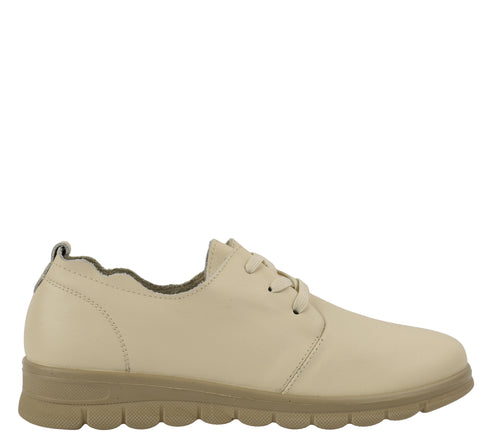 Pantofi casual, dama, ADA SHOES, 251072 crem, piele naturala