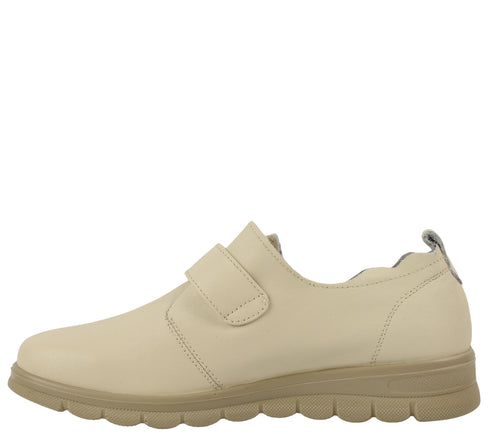 Pantofi casual, dama, ADA SHOES, 251074 crem, piele naturala