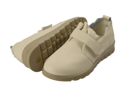 Pantofi casual, dama, ADA SHOES, 251074 crem, piele naturala