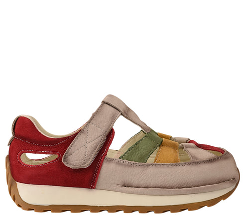 Pantofi sport, dama, ADA SHOES, KM9207 rosu, piele nabuc