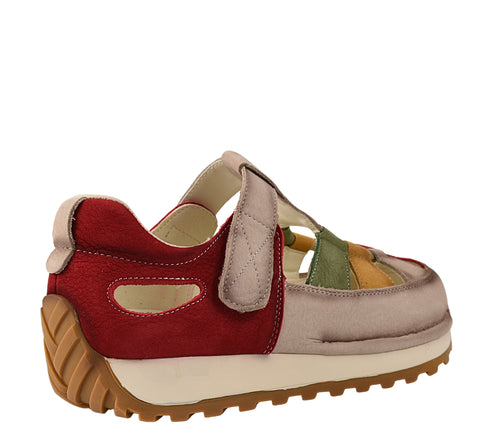 Pantofi sport, dama, ADA SHOES, KM9207 rosu, piele nabuc