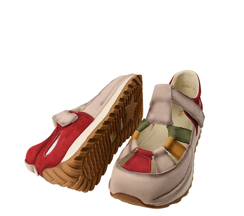 Pantofi sport, dama, ADA SHOES, KM9207 rosu, piele nabuc