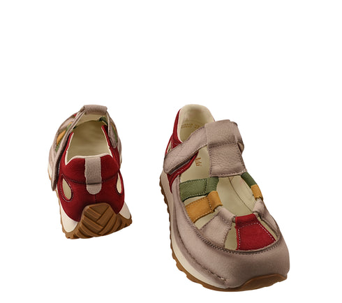 Pantofi sport, dama, ADA SHOES, KM9207 rosu, piele nabuc